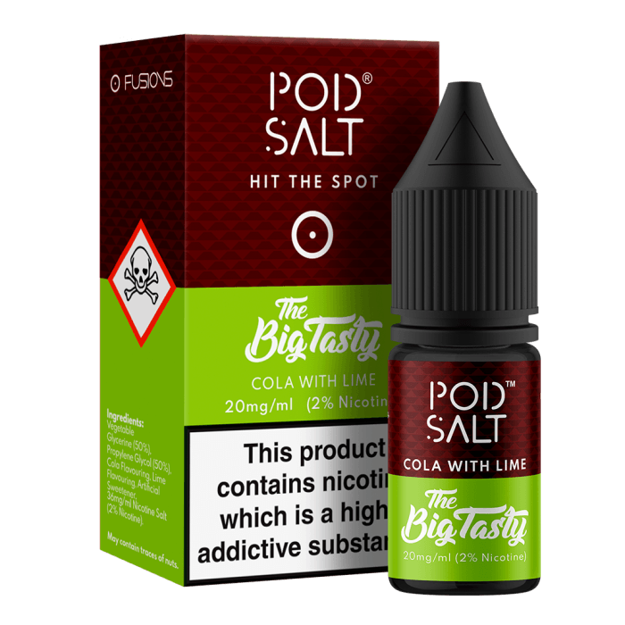 POD SALT THE BIG TASTY (COLA WITH LIME) 10ML NICOTINE SALT - I Love Vapour nic salts POD SALT
