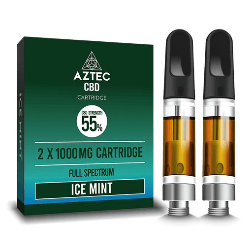 Aztec Refill Ice Mint 2-Pack 55% CBD Cartridges - I Love Vapour CBD aztec